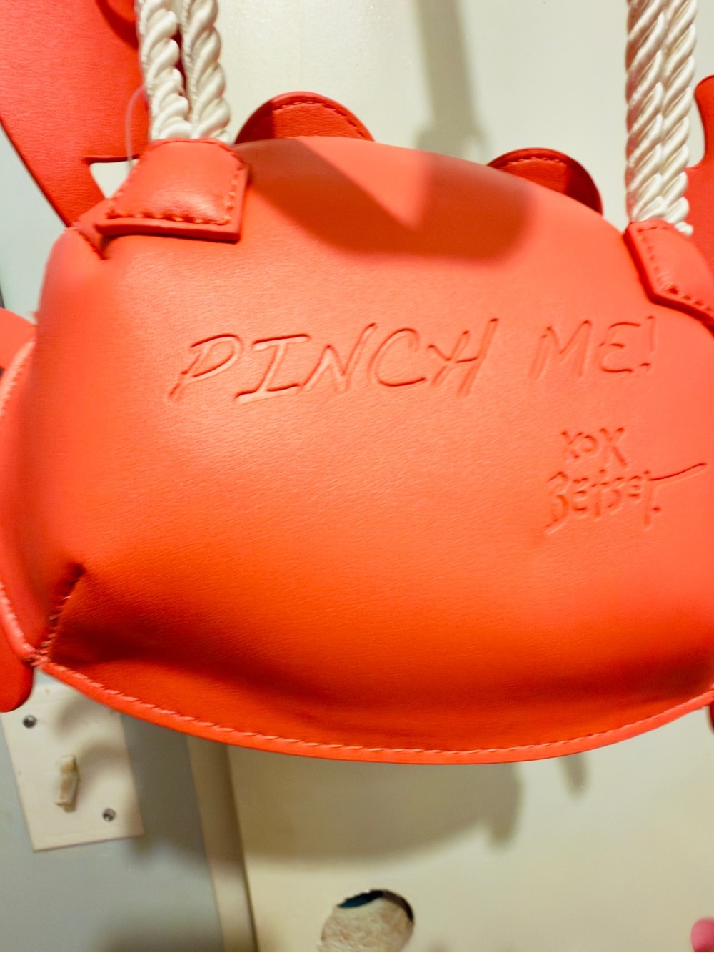 Betsey Johnson Red Crab Crossbody Bag with Rope Strap - Picture 7 of 13